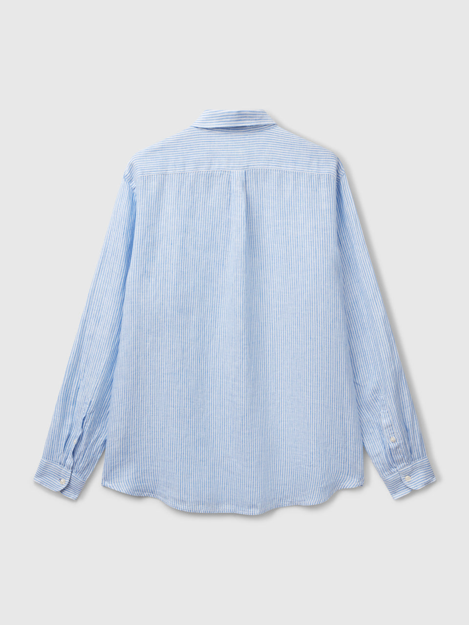 Camisa azul-claro às riscas em linho puro - ucb_image_BS