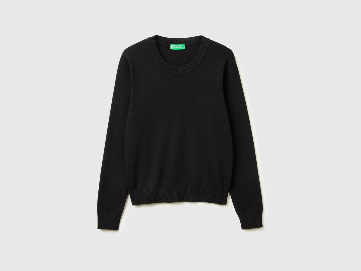 Black sweater in tricot cotton - ucb_image_FS