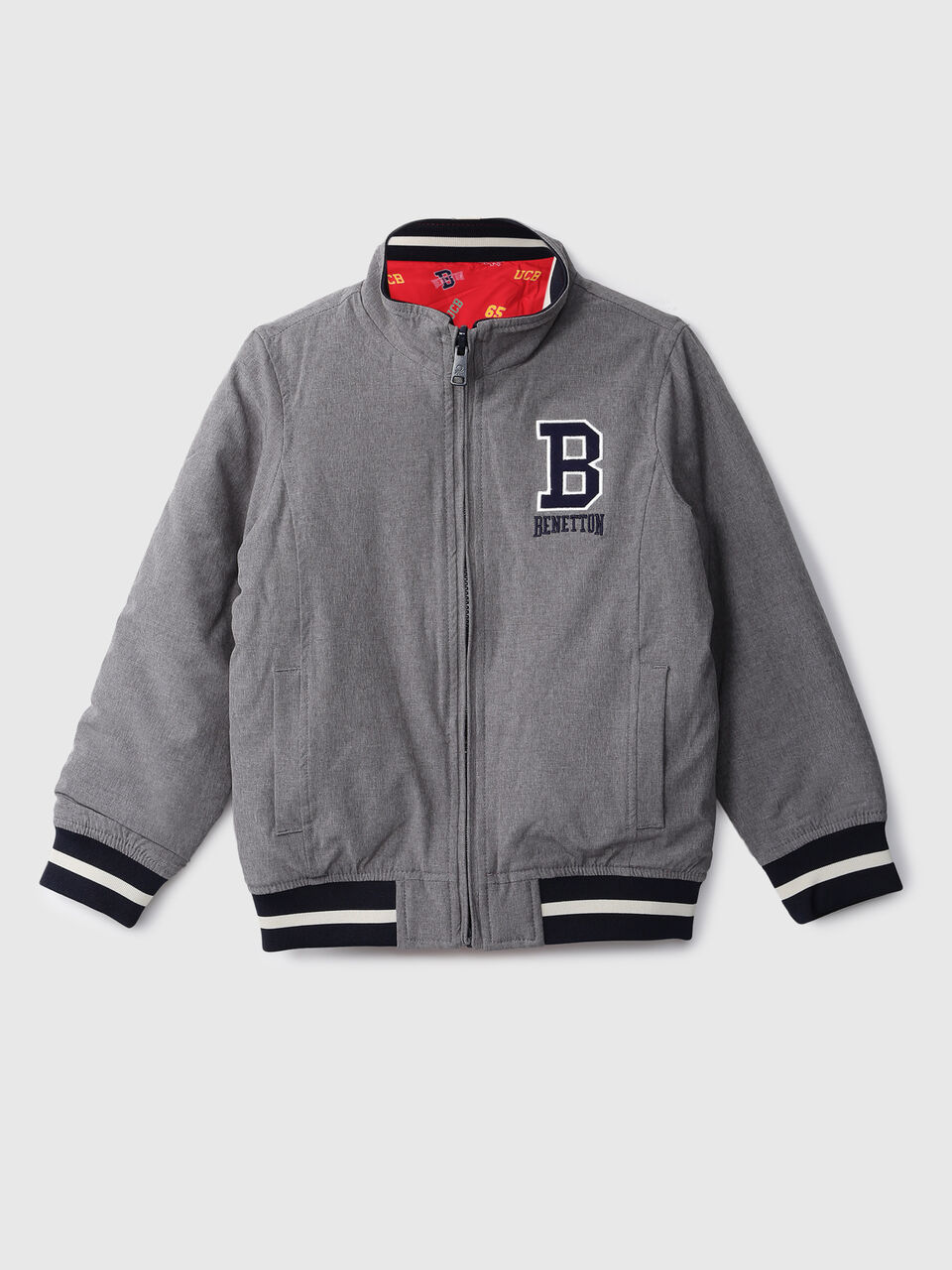 REVERSIBLE JACKET WITH AOP AND BADGE image number null