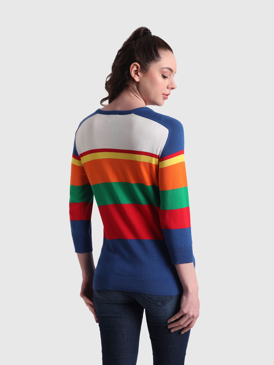 3/4th sleeved square neck top image number null