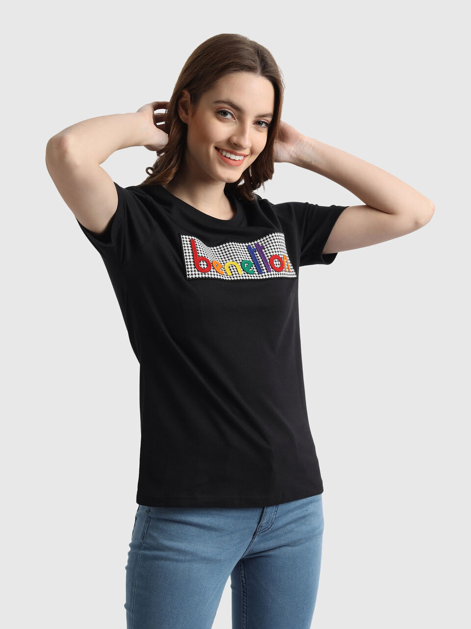 Technique T-Shirt with Benetton Text Logo image number null