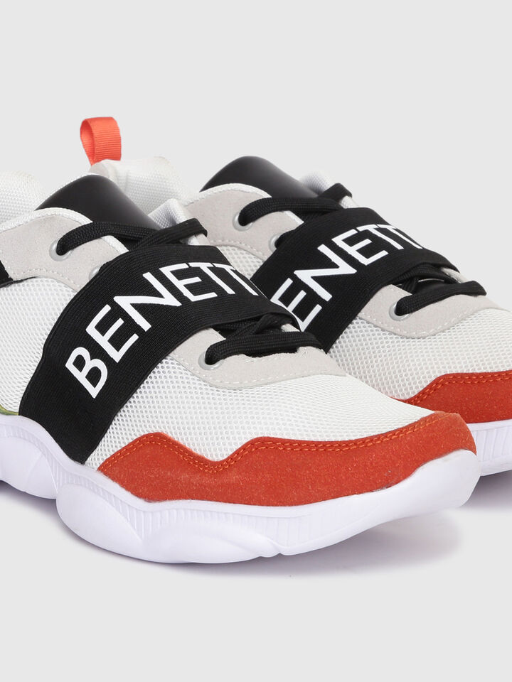 PU Mesh Sneaker With Elastic