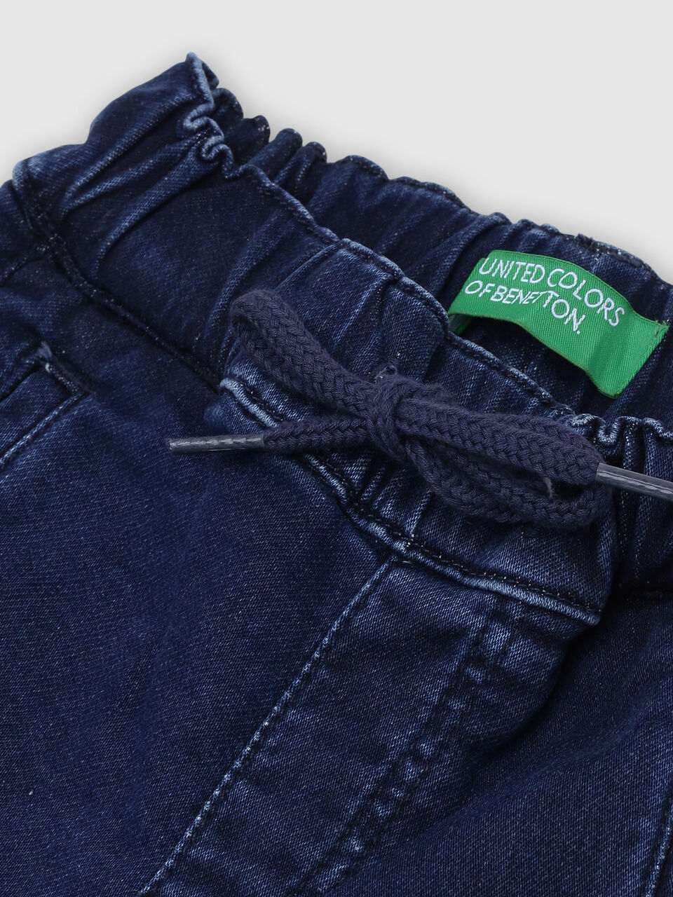 Knit Denim Shorts image number null