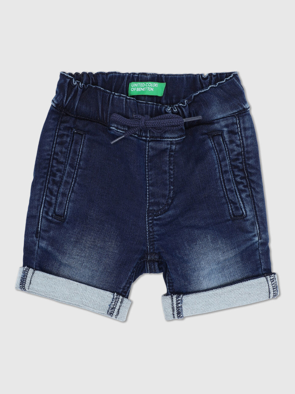 Knit Denim Shorts image number null
