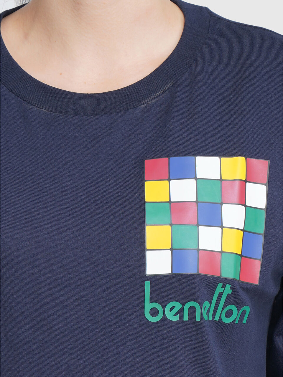 Short Sleevetee With Square Color Blk Print image number null