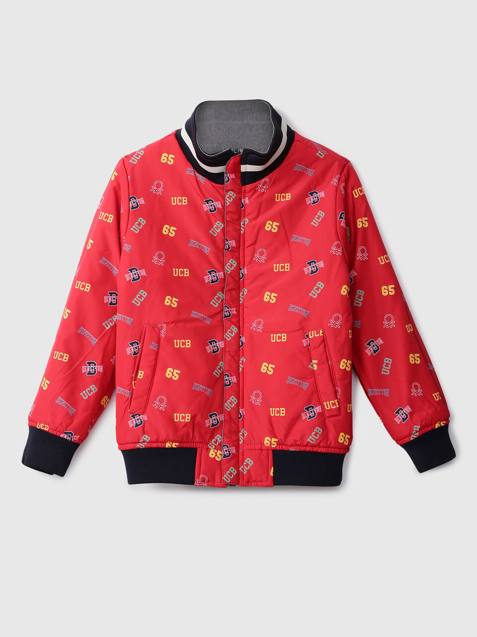 REVERSIBLE JACKET WITH AOP AND BADGE image number null