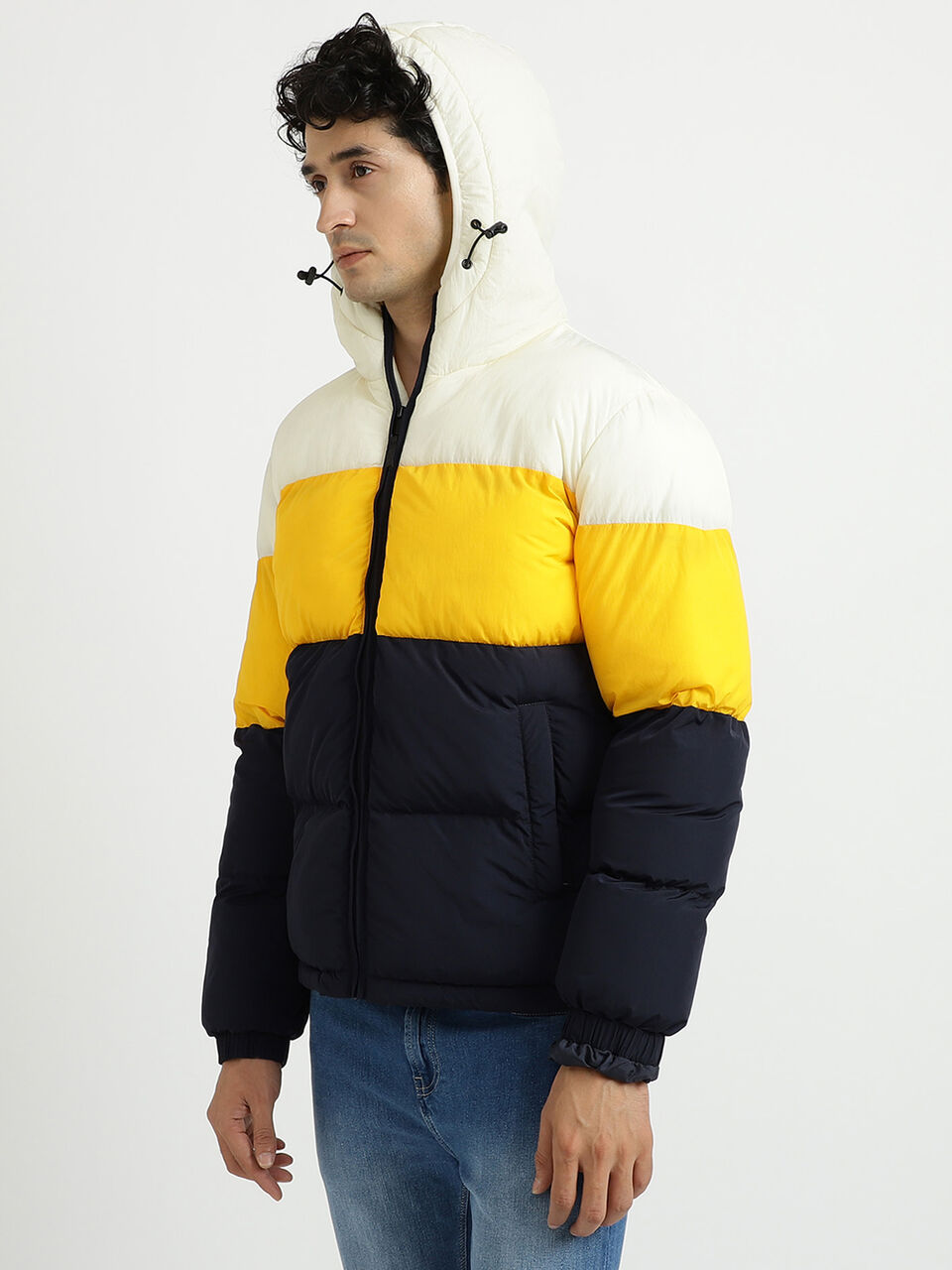 COLOR BLOCK HEAVY PUFFER JACKET image number null
