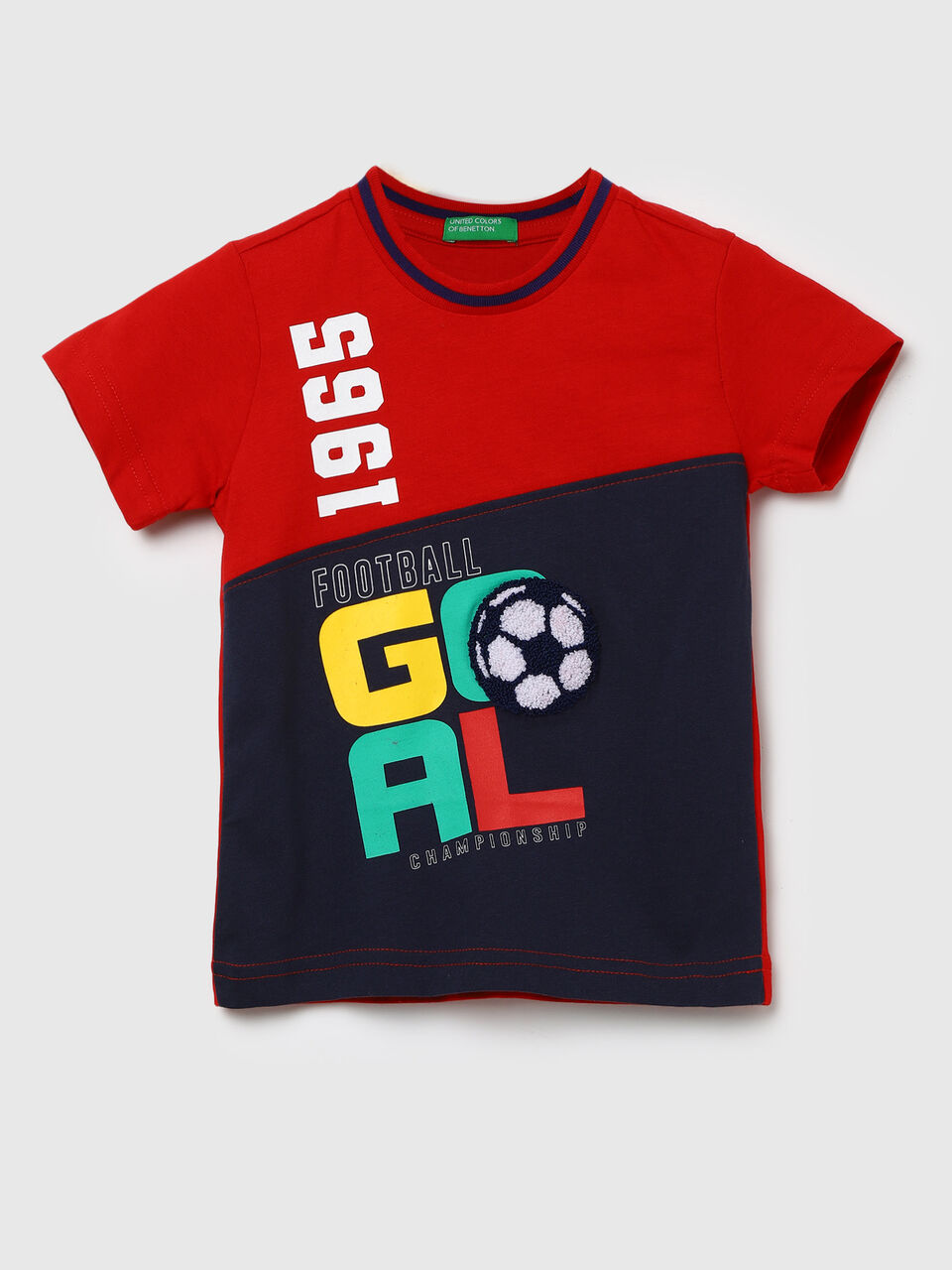 COLOR BLOCK GOAL TOWEL EMB. TEE SHORT image number null