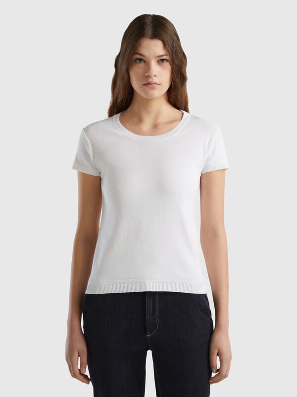 Short sleeve sweater in 100% cotton Women