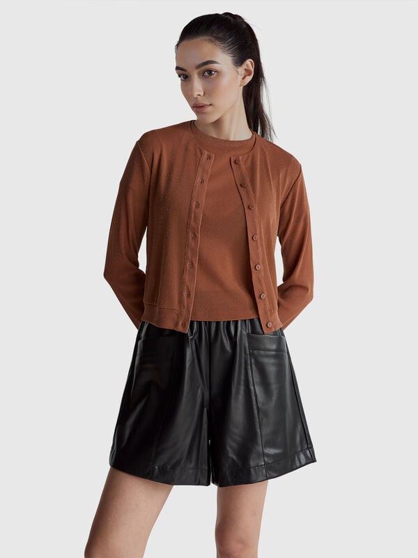 Ζακέτα μακρυμάνικη με λούρεξ Γυναικεία