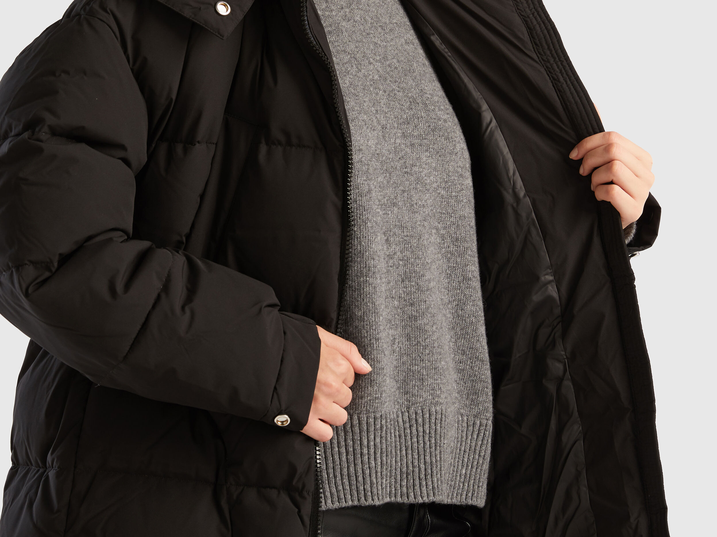 W's aurora puffy outlet coat black