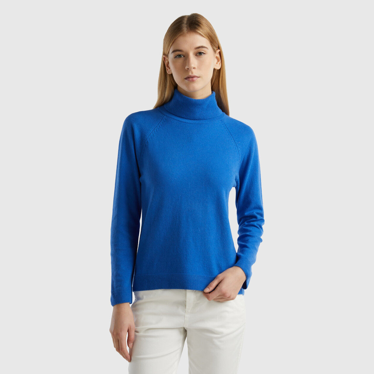 Blue sales turtleneck sweater