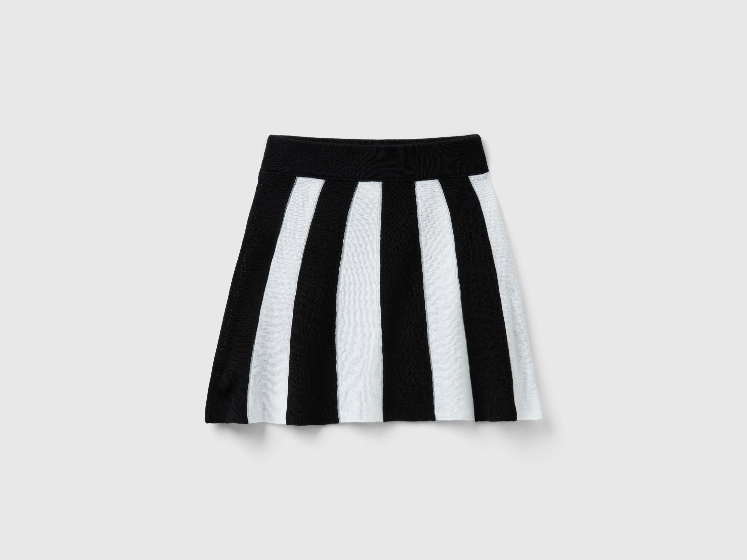 Skirt with vertical stripes Black Benetton