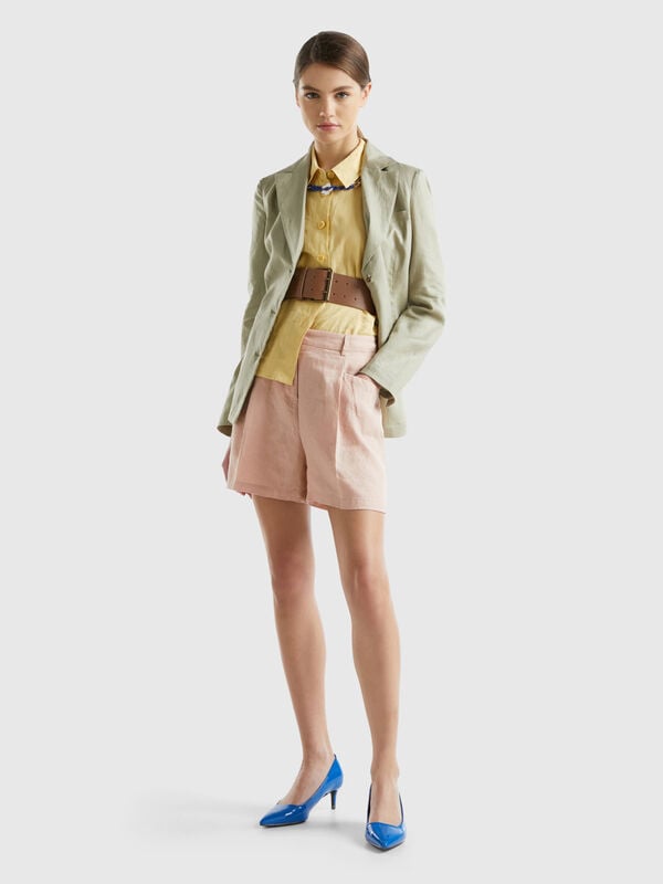 Bermudas in pure linen Women