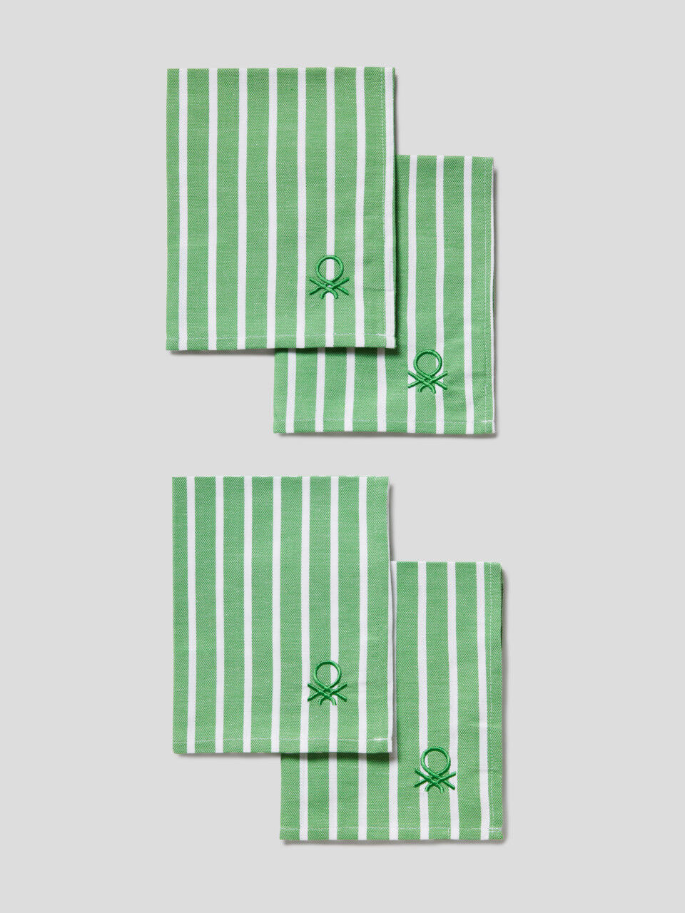 Four striped napkins