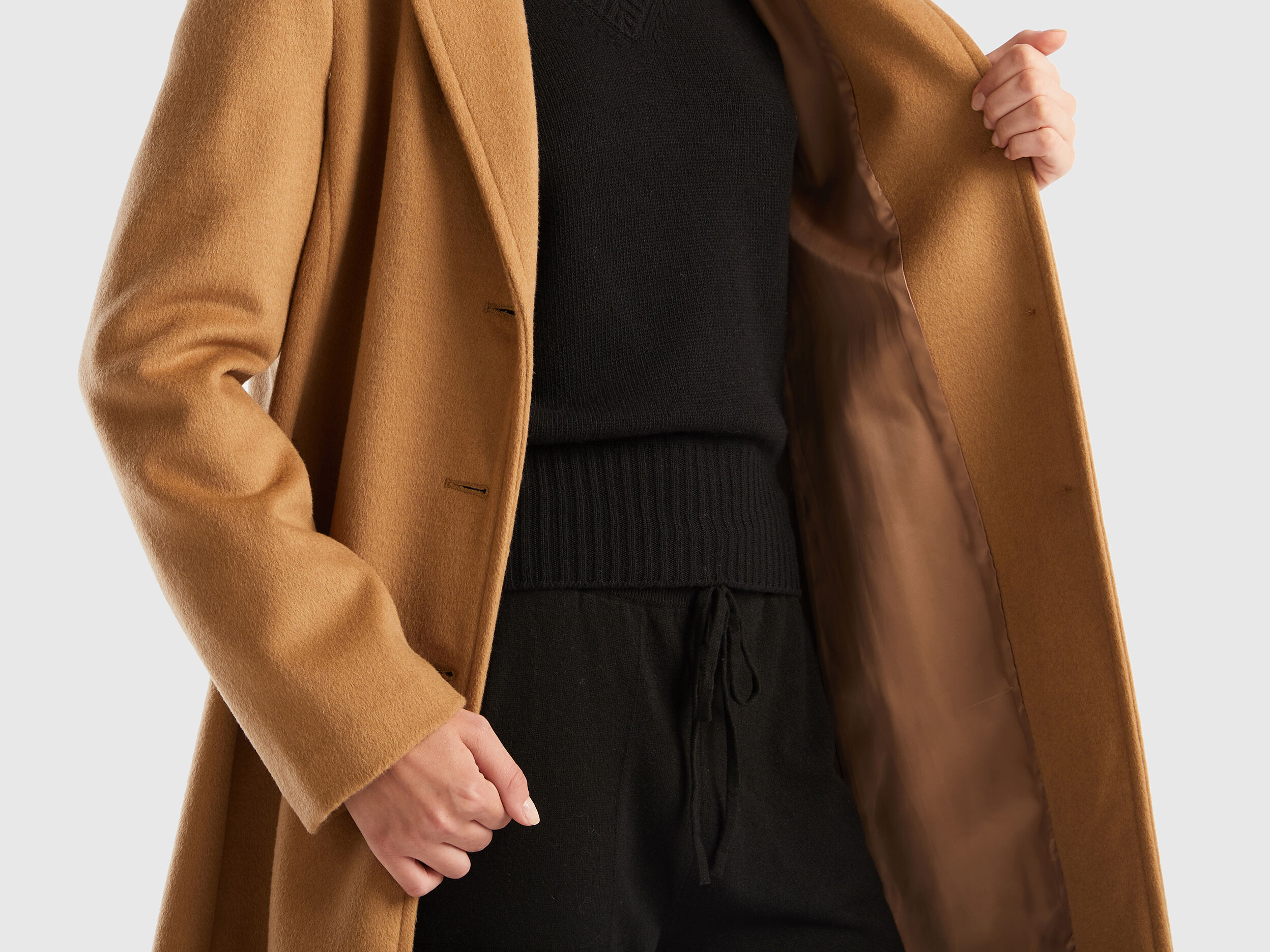Camel shop coat benetton