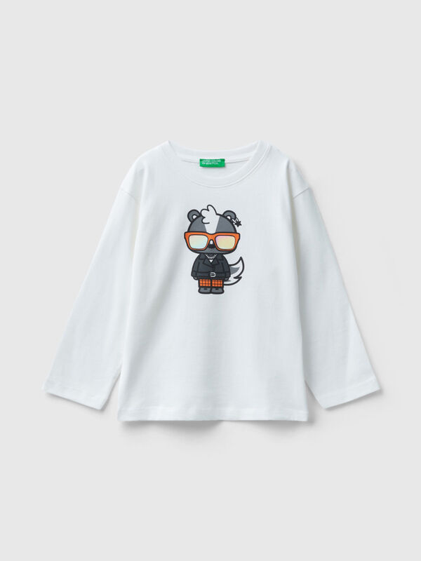 Long fiber cotton t-shirt with print Junior Boy