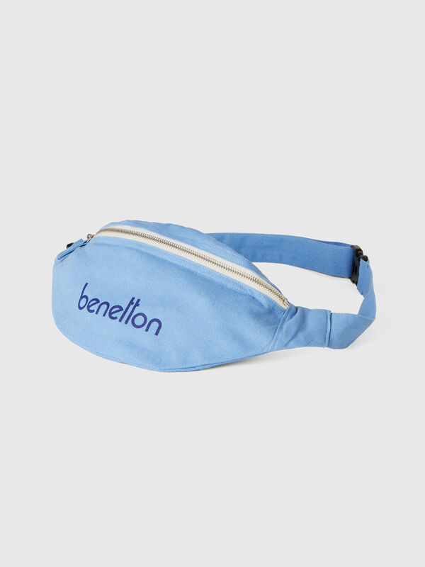 Light blue pouch in pure cotton