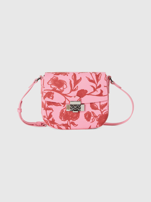 Τσάντα ροζ παστέλ με τύπωμα με λουλούδια Γυναικεία