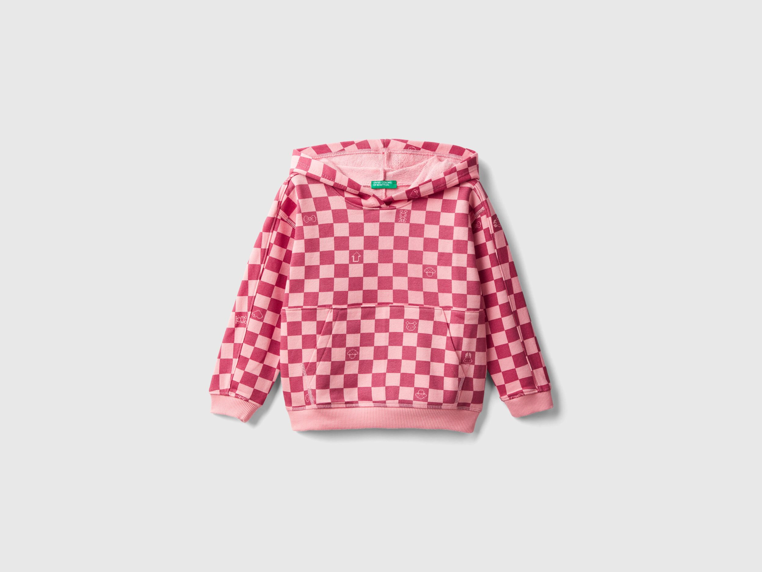 Pink checkered hoodie hotsell