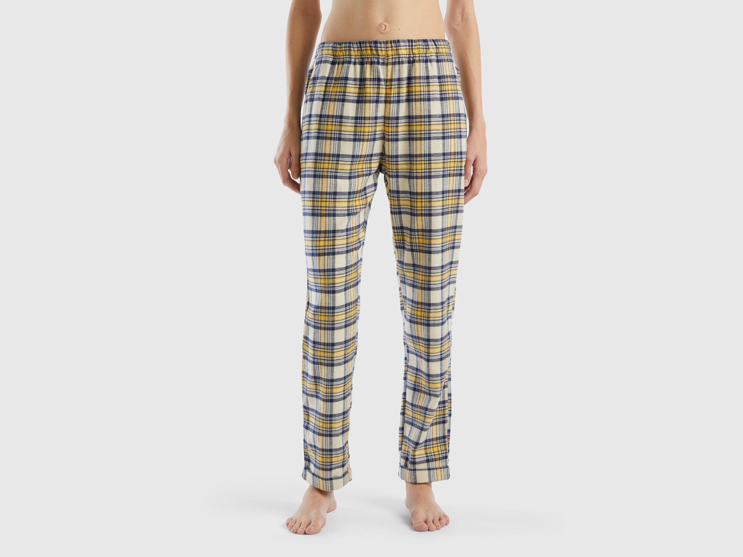 Yellow tartan cheap trousers womens