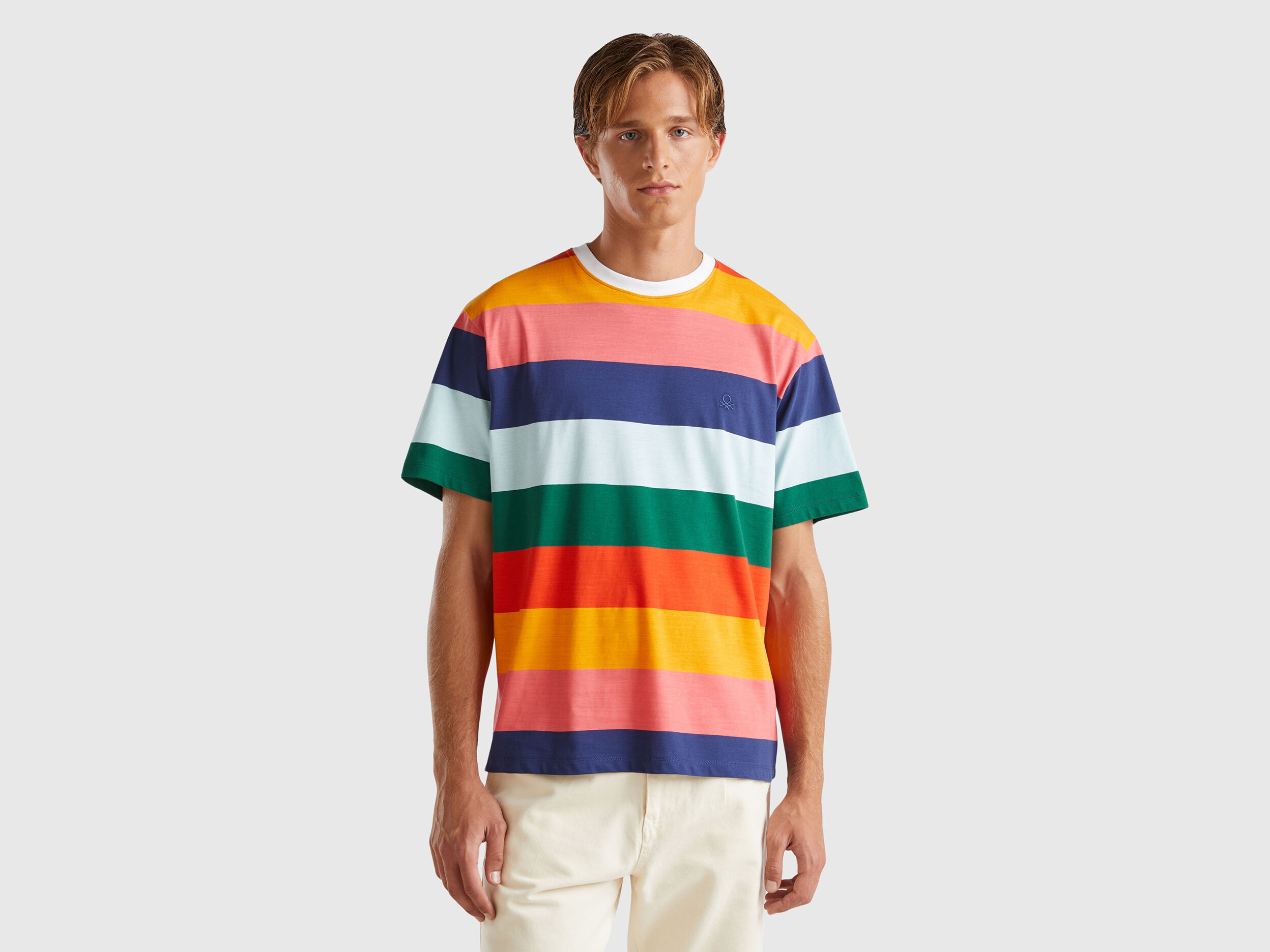 Oversized multicolor striped t shirt Multi color Benetton