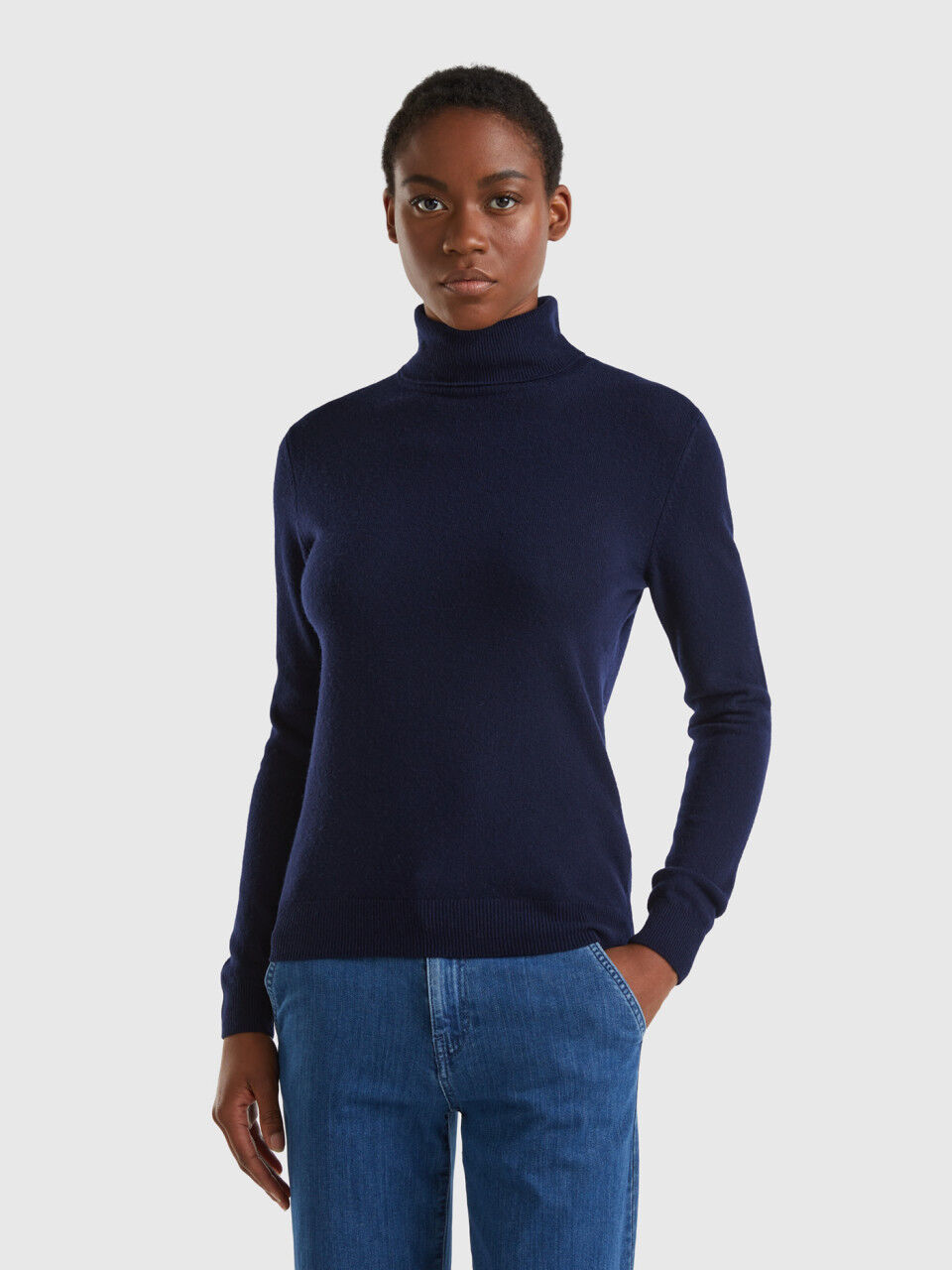 Womens dark grey roll neck jumper on sale