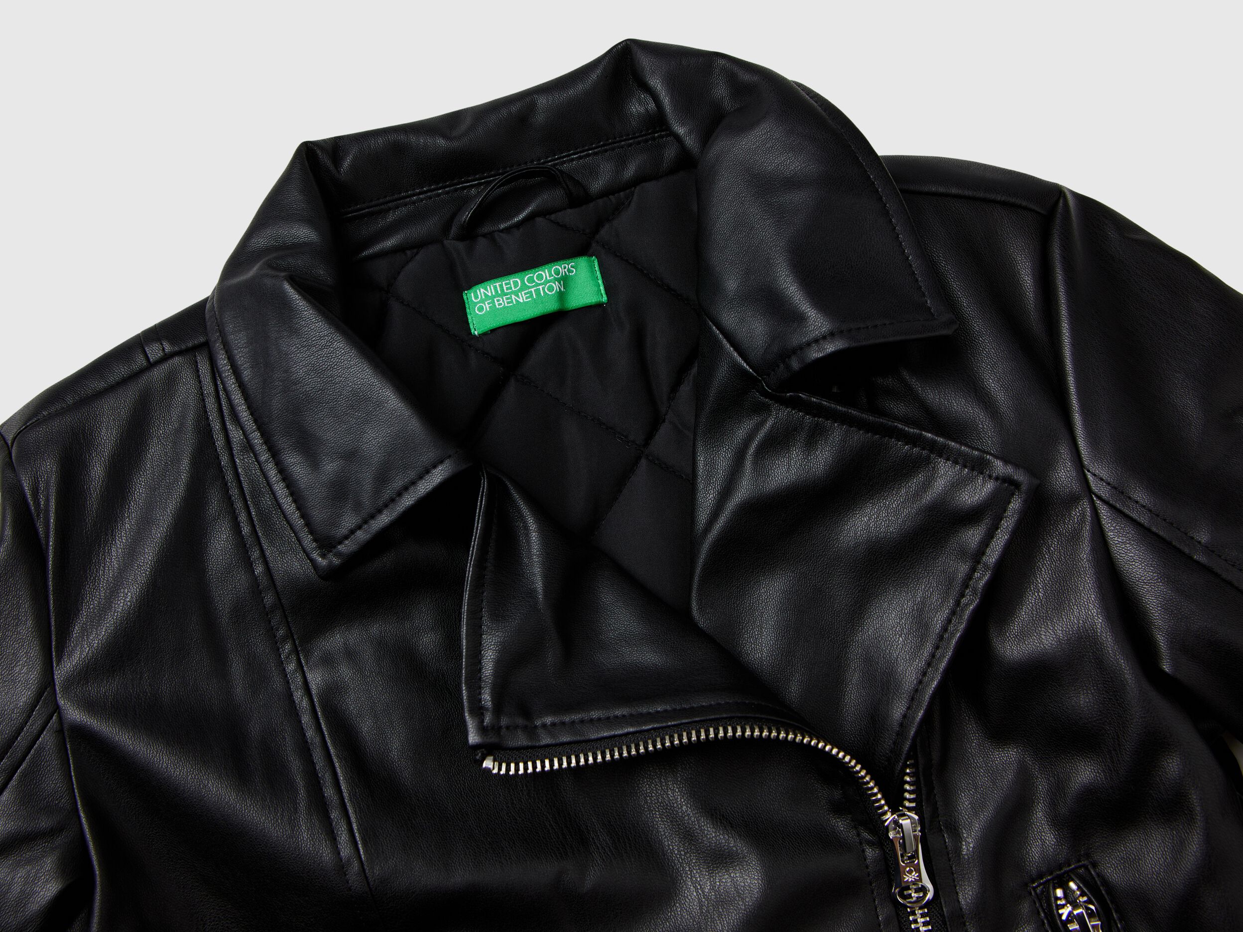 United colors of benetton leather jacket discount