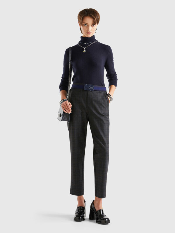 Patterned pants with elastic waist Women