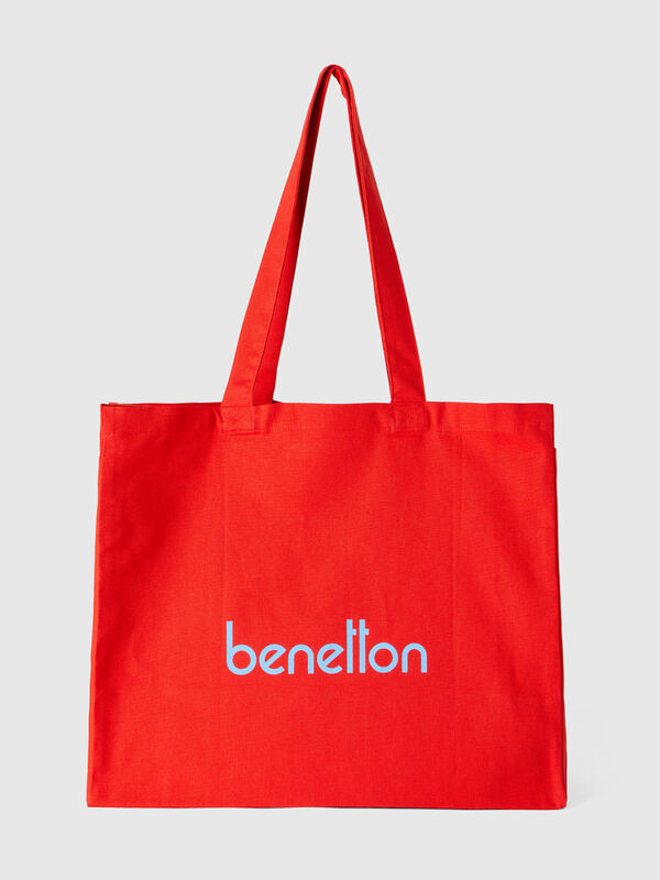 Red tote bag in pure xotton