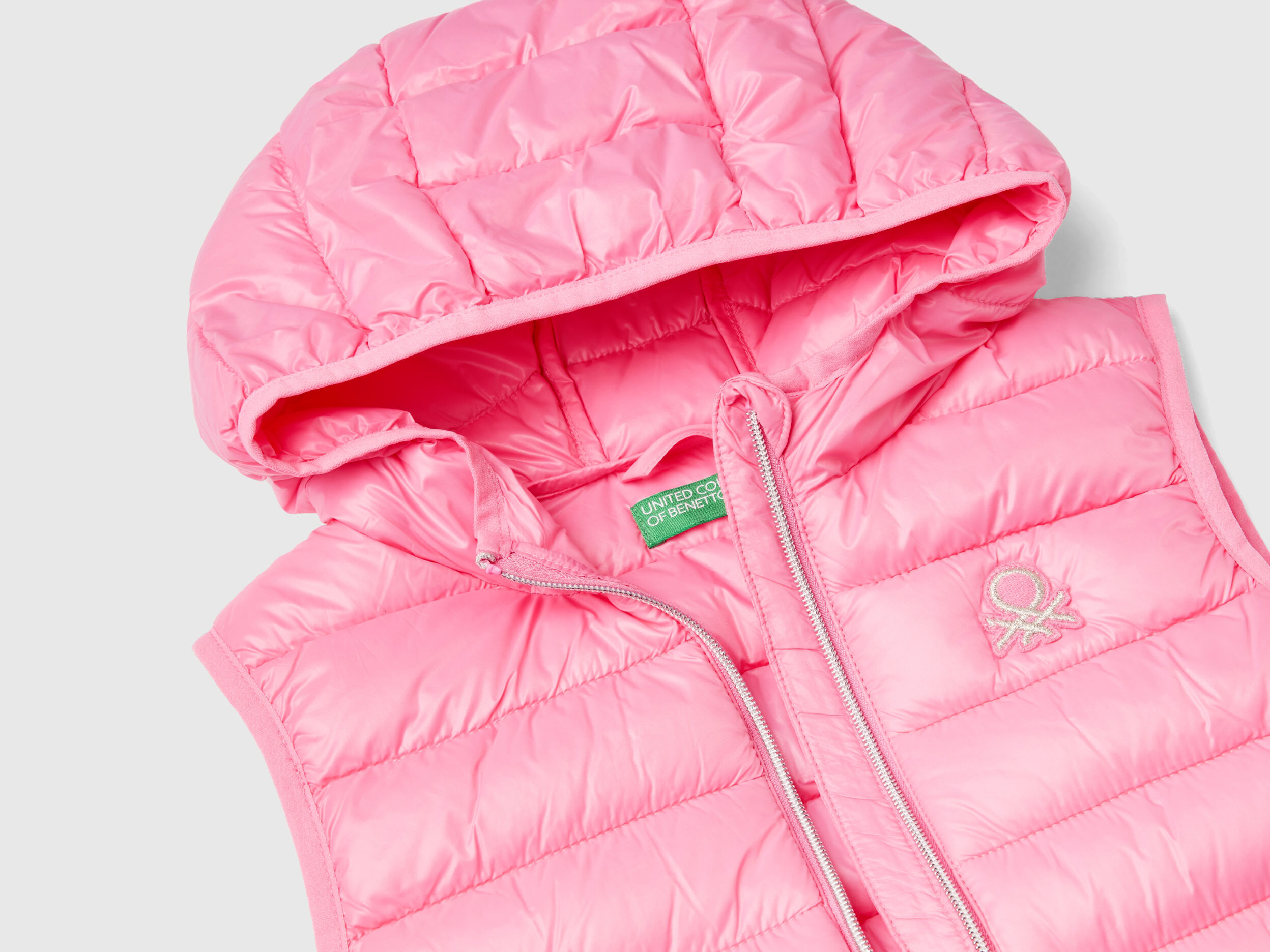 Padded jacket with hood Pink Benetton