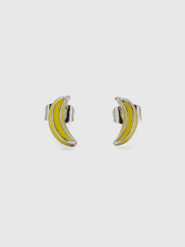 Σκουλαρίκια καρφωτά με κίτρινη μπανάνα Γυναικεία