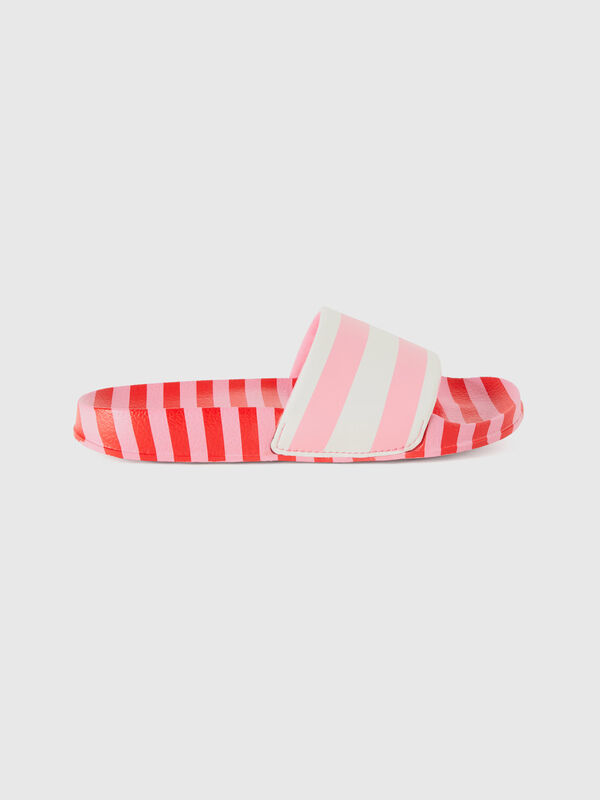 Pink, red and white striped slippers Junior Boy