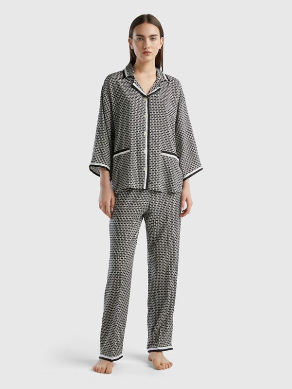 Monogram pyjamas in sustainable viscose Women