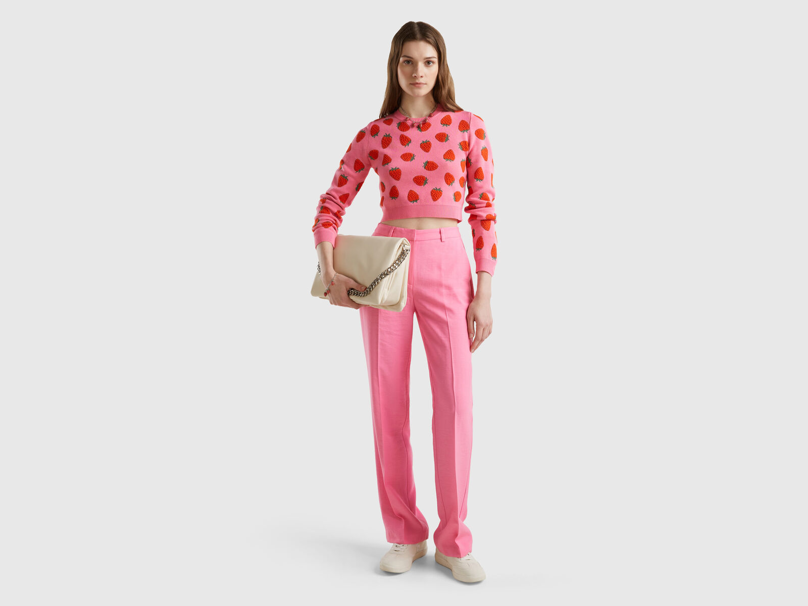 Demi Ribbed Super Cropped Sweater - Pink - ShopperBoard