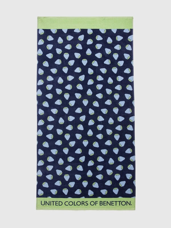 Πετσέτα θαλάσσης μπλε σκούρο με σχέδιο με φράουλες Αγόρι
