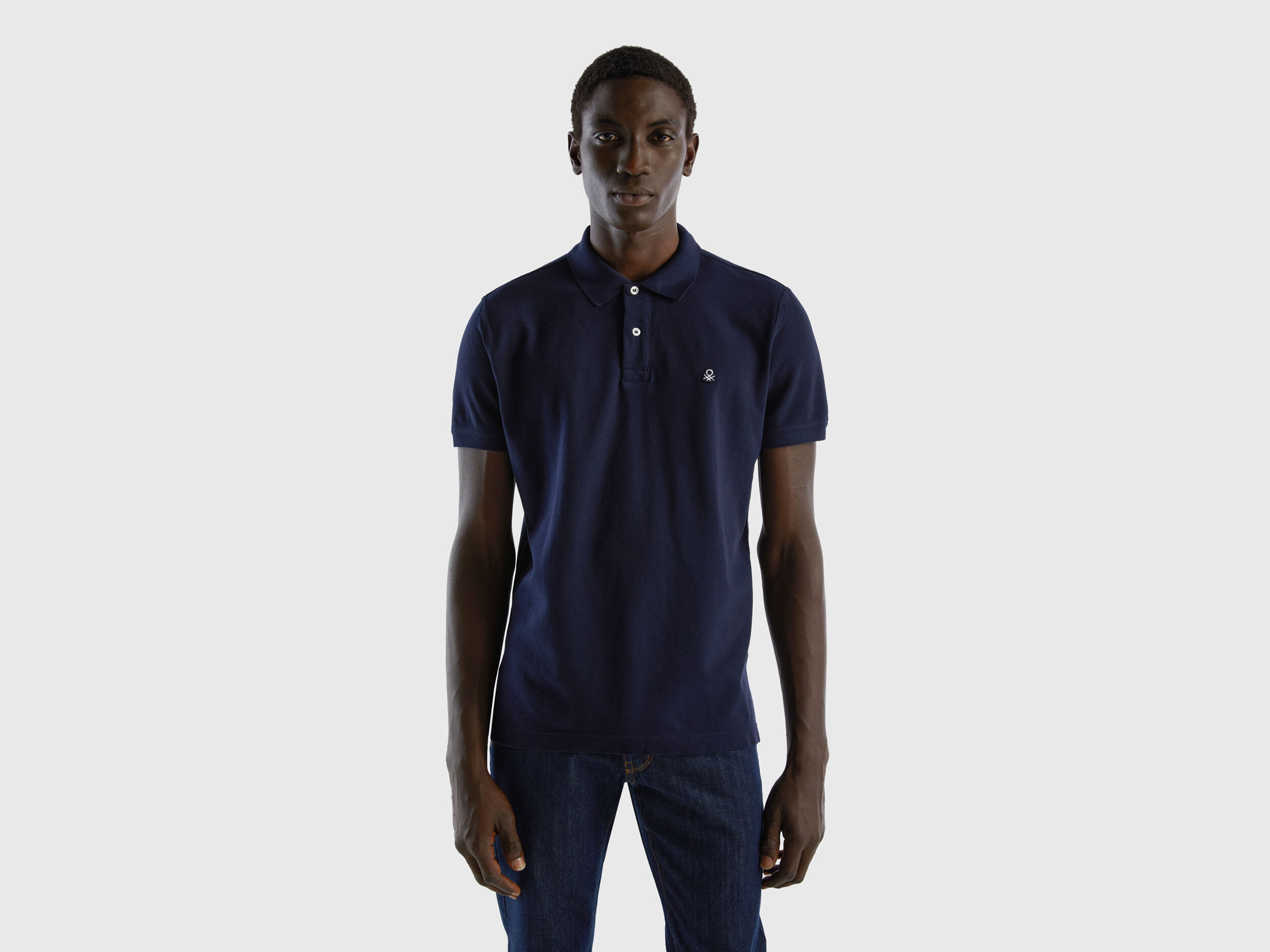 Dark blue regular fit polo Dark Blue Benetton