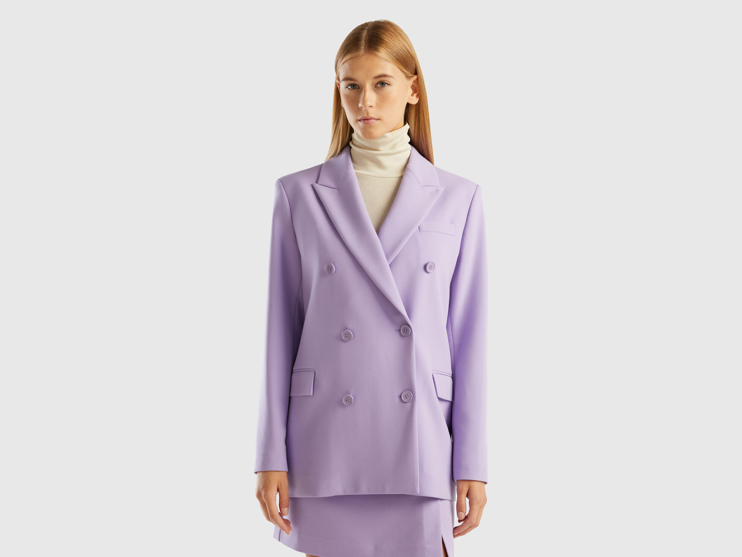 Lilac double best sale breasted blazer