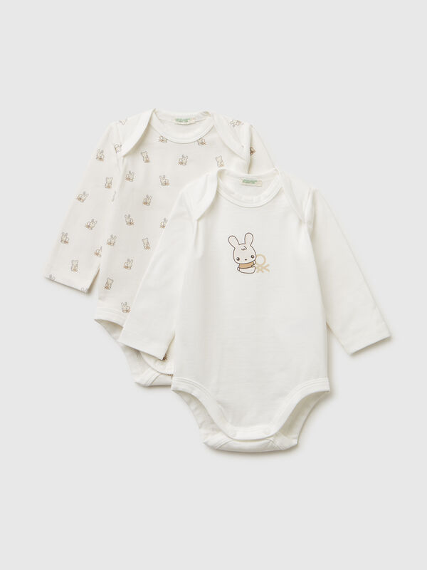 Two long sleeve ribbed knit onesies New Born (0-18 months)