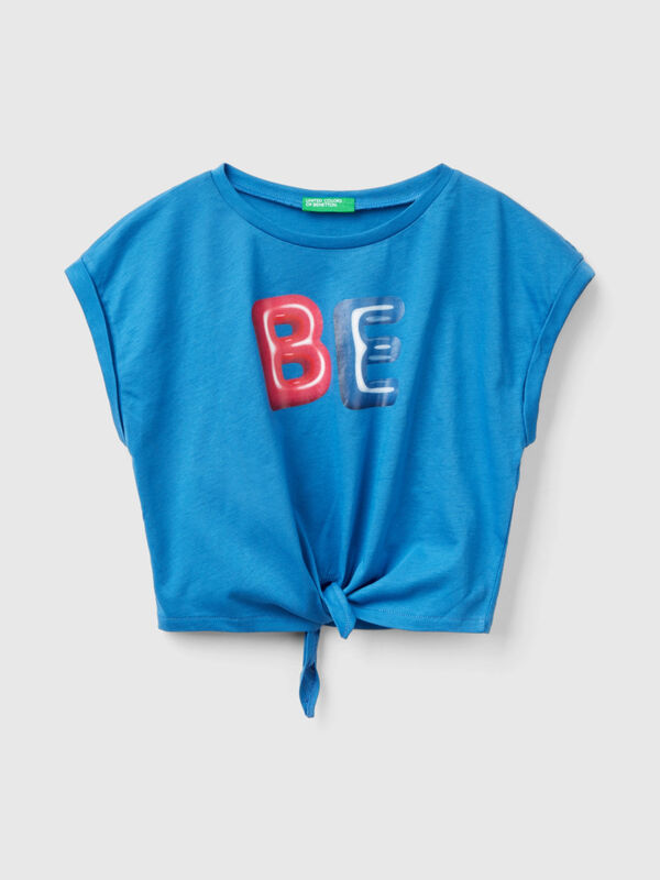 T-shirt with print and knot Junior Girl