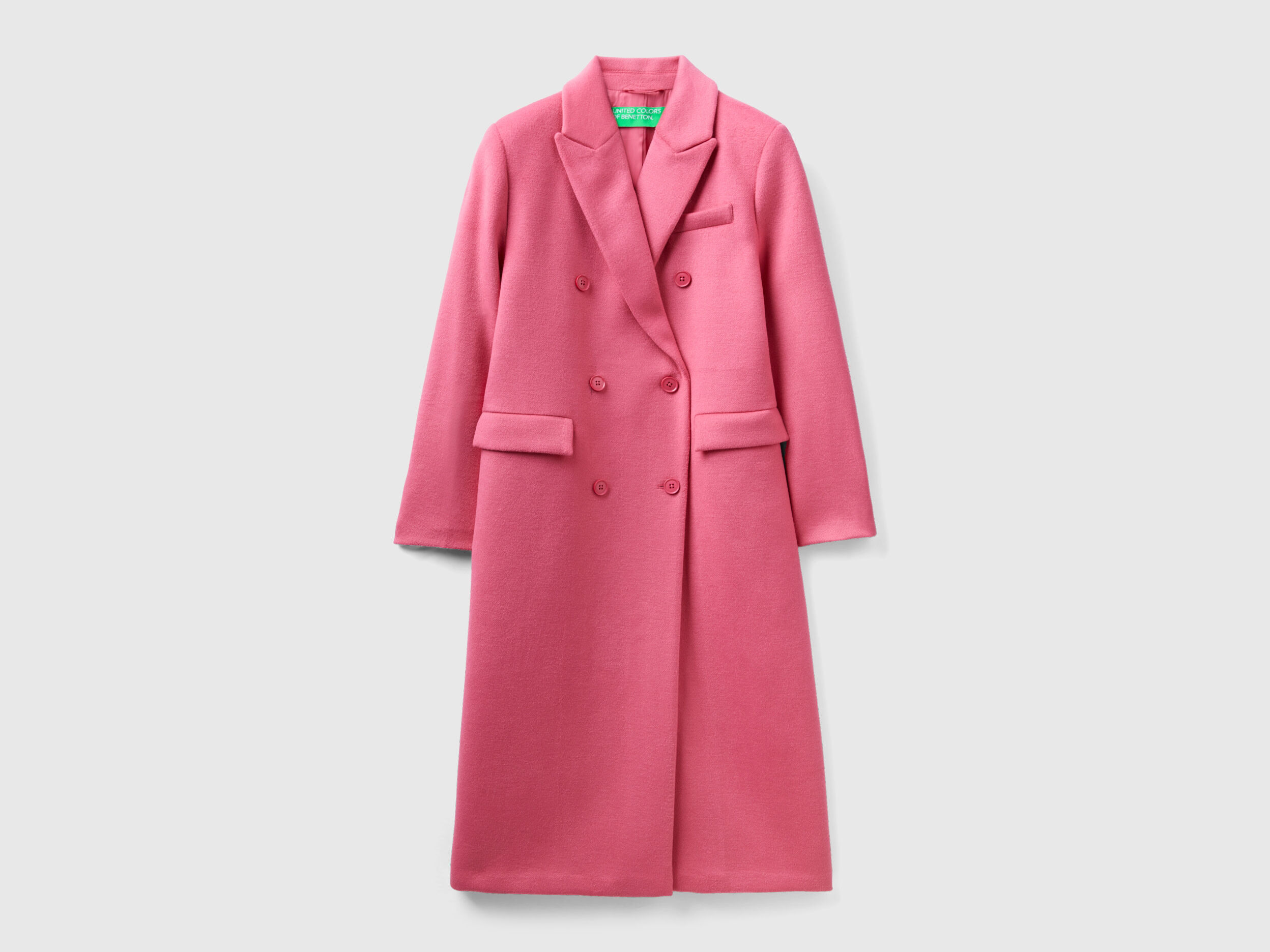 Benetton mid length hidden double breasted coat clearance