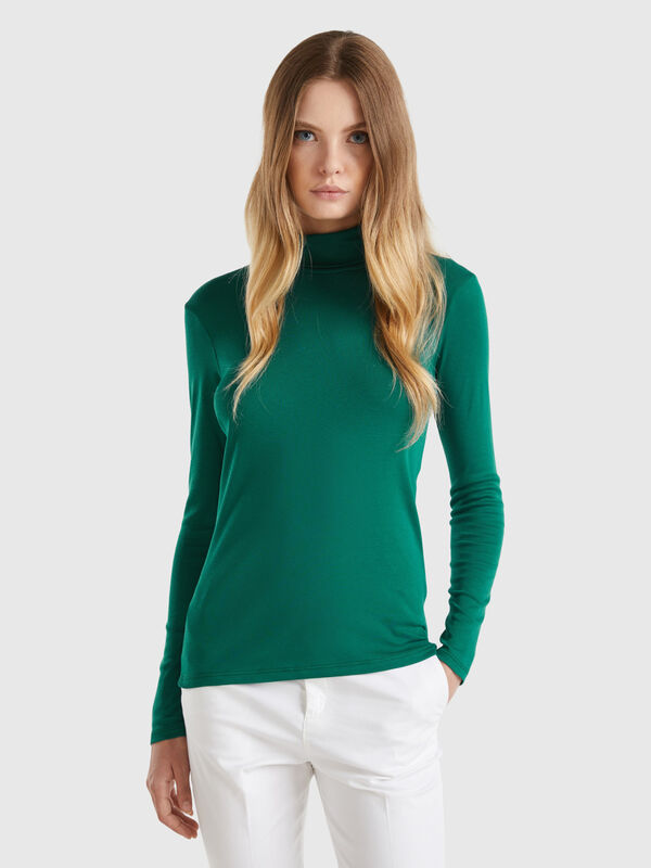 Long sleeve t-shirt with high neck Women