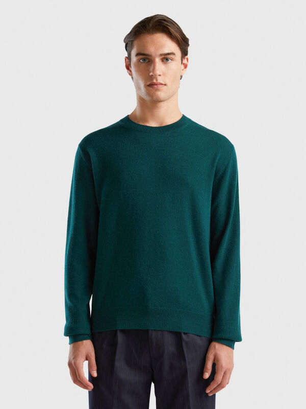 Dark green sweater in pure cashmere Men