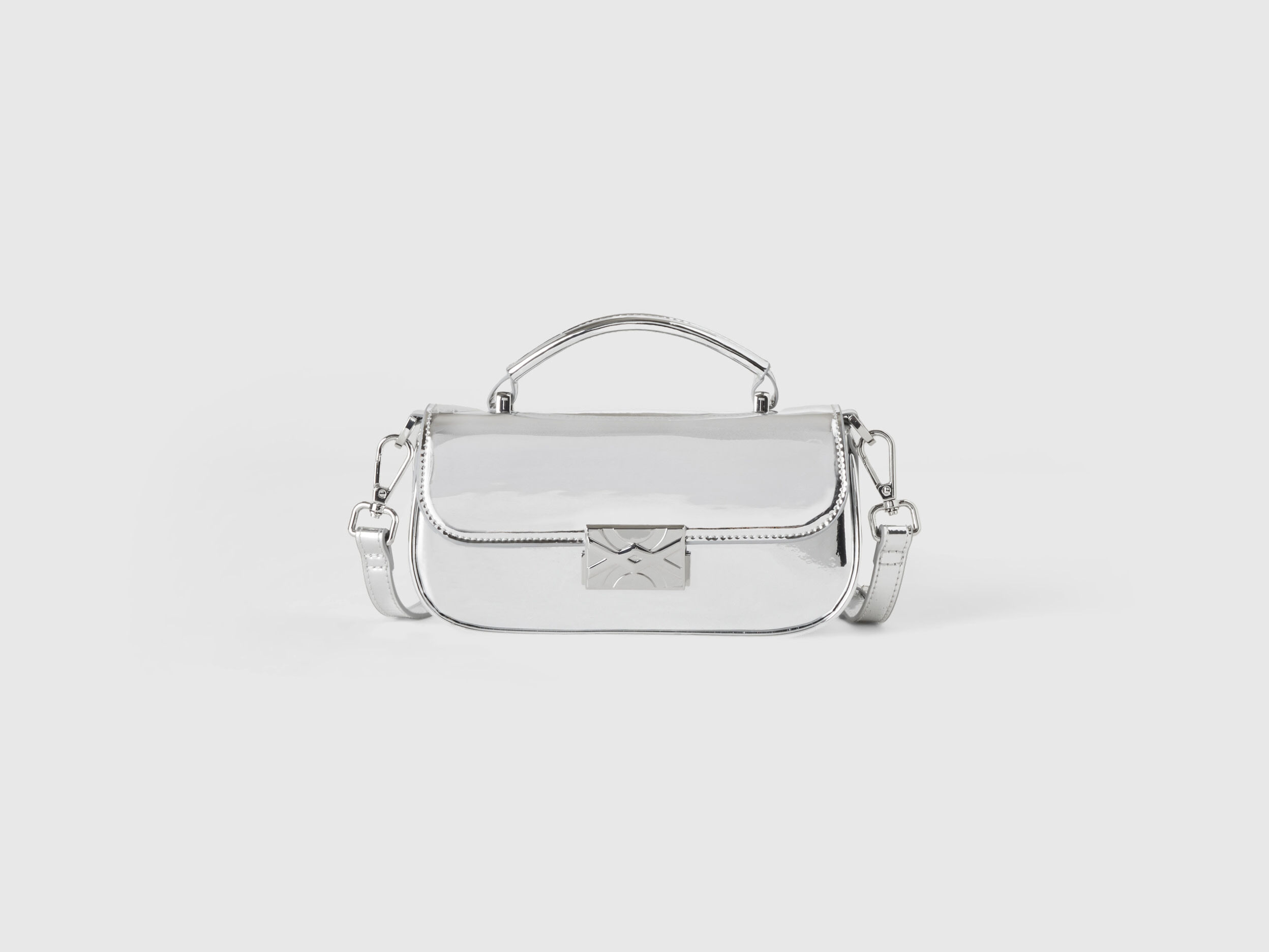 Shiny silver mini bag Silver Benetton