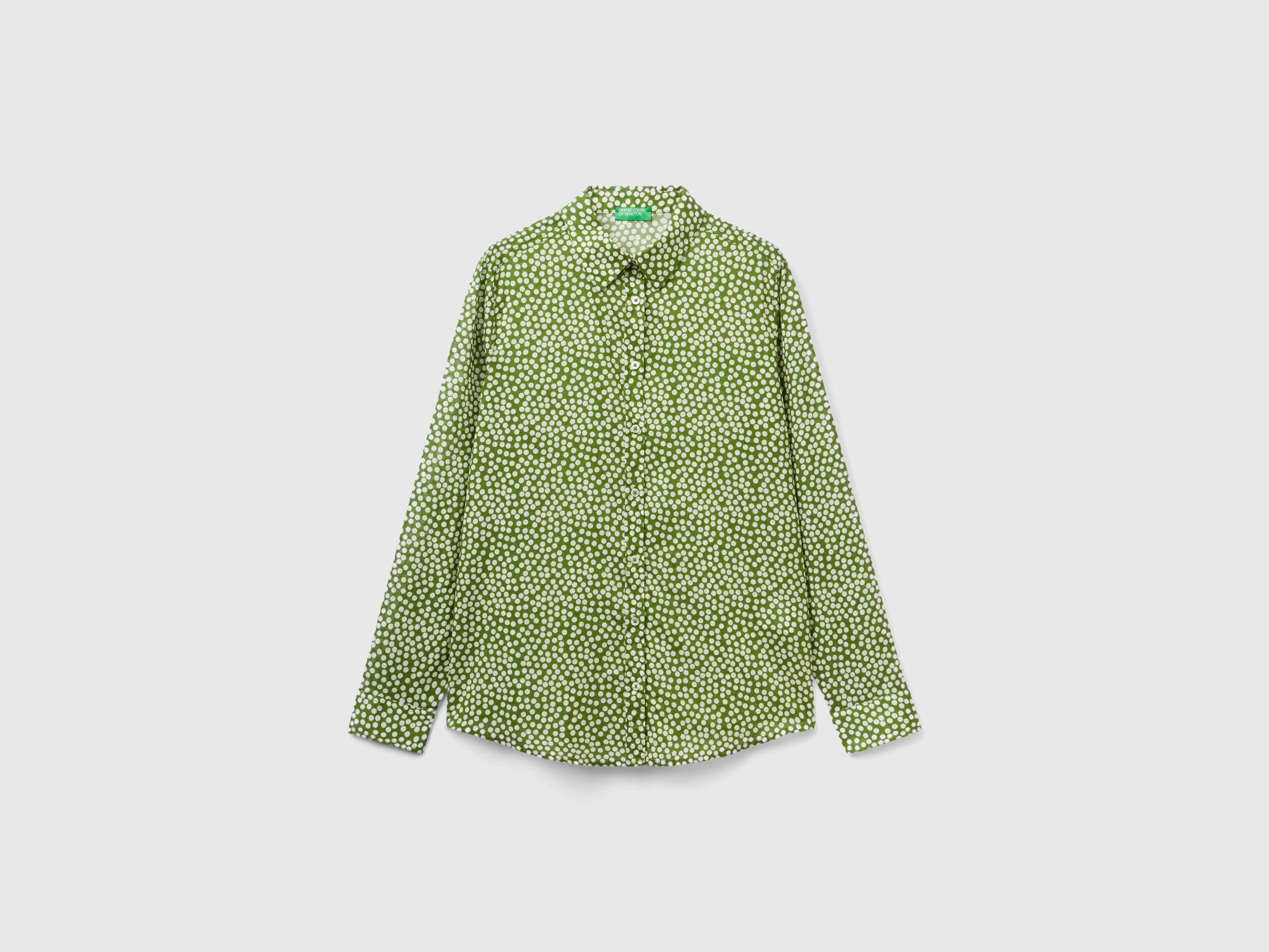 Green and white cheap polka dot shirt