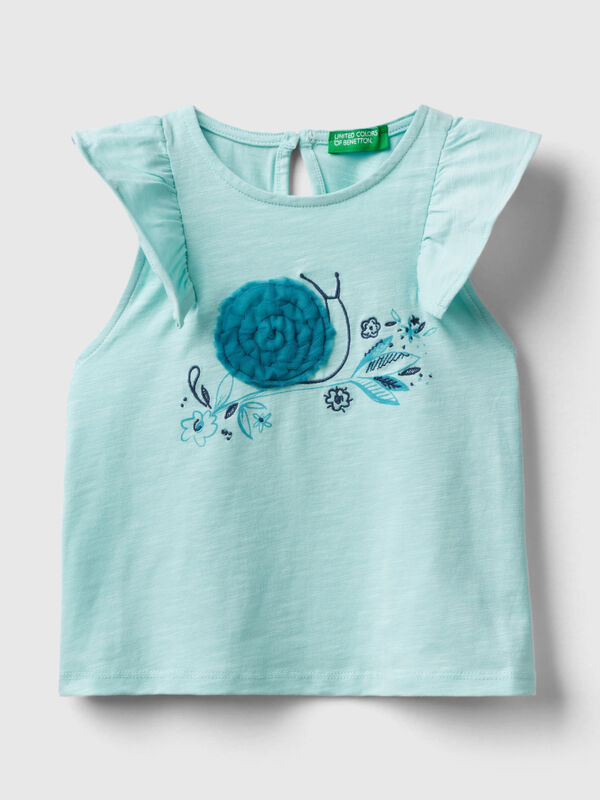 T-shirt with print and tulle Junior Girl