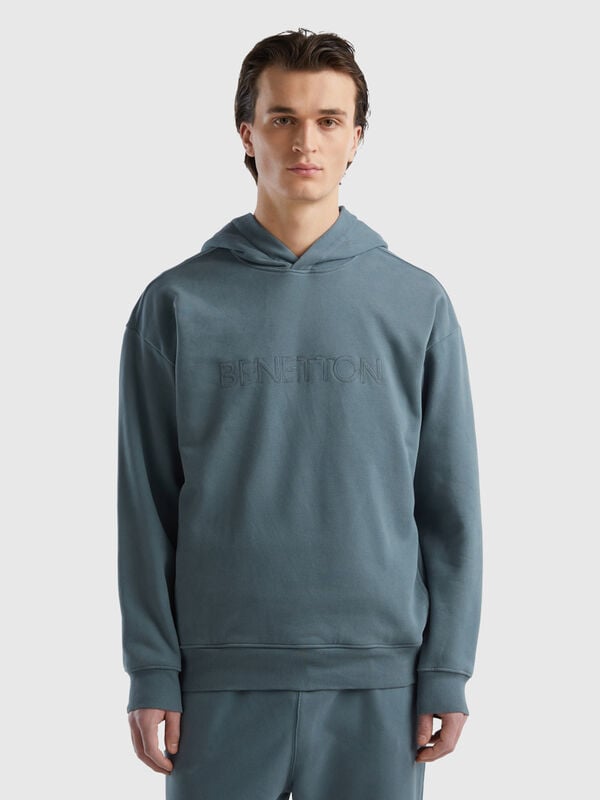 Sweatshirt with embroidery in organic cotton blend Men