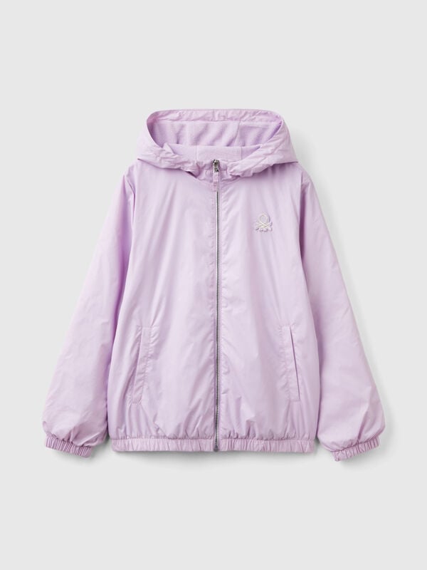 Glossy jacket with zip and hood Junior Girl