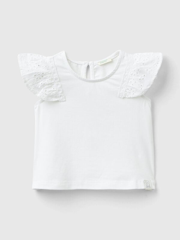 T-shirt with broderie anglaise New Born (0-18 months)