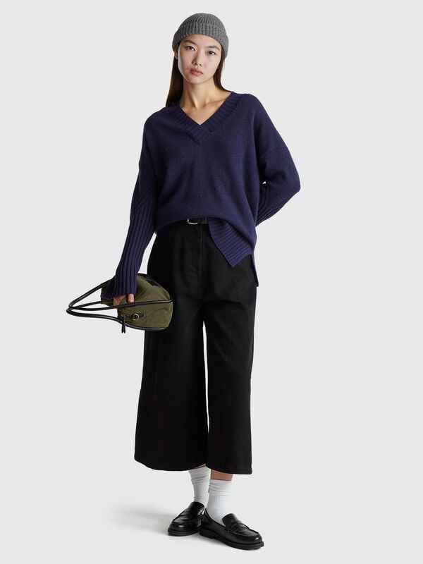 Oversized sweater in wool blend Women